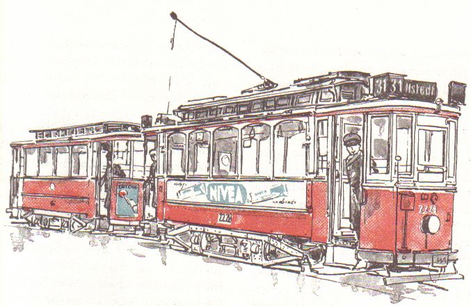 Strassenbahnwagen 2228, Baujahr 1895, Farbe Rot